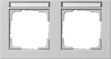 Gira 109237 Abdeckrahmen 2-fach waagerecht Beschriftungsfeld Gira E2 Grau m