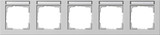 Gira 109537 Abdeckrahmen 5-fach waagerecht Beschriftungsfeld Gira E2 Grau m