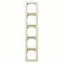 Gira 111501 Abdeckrahmen 5-fach senkrecht Beschriftungsfeld System 55 Cremeweiß