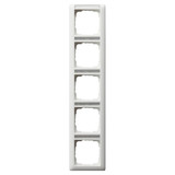 Gira 111527 Abdeckrahmen 5-fach senkrecht Beschriftungsfeld Standard 55 Reinweiß m