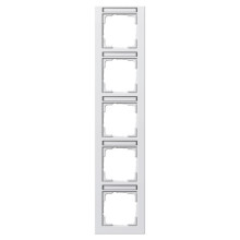 Gira 111529 Abdeckrahmen 5-fach senkrecht Beschriftungsfeld Gira E2 Reinweiß