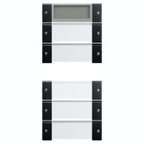 Gira 2145005 Wippenset 5-fach Plus (2+3) Beschriftungsfeld System 55 Klar/Schwarz m