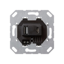 Gira 236900 USB-Spannungsversorgung 2-fach Typ A/C Einsatz Schwarz