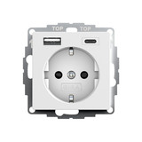 Gira 245927 SCHUKO SP USB-Spannungsversorgung 2-fach Typ A/C System 55 Reinweiß m