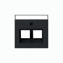 Gira 2640005 Abdeckung 30° + Beschriftungsfeld für Tragring Modular-Jack 2-fach System 55 Schwarz m