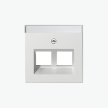 Gira 264003 Abdeckung 30° + Beschriftungsfeld für Tragring Modular-Jack 2-fach System 55 Reinweiß