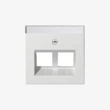 Gira 264027 Abdeckung 30° + Beschriftungsfeld für Tragring Modular-Jack 2-fach System 55 Reinweiß m