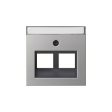 Gira 2640600 Abdeckung 30° + Beschriftungsfeld für Tragring Modular-Jack 2-fach System 55 Edelstahl