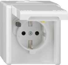 Gira 267730 FI-SchutzSteckdose 30 mA KD + SP WG AP Reinweiß