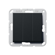 Gira 2830005 Wippschalter BS 3-fach Aus System 55 Schwarz m