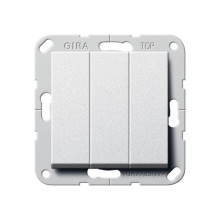 Gira 283226 Wippschalter 3-fach Wechselsch. System 55 F Alu