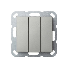 Gira 2844600 Wipptaster BS 3-fach Schließer System 55 Edelstahl(lack.)