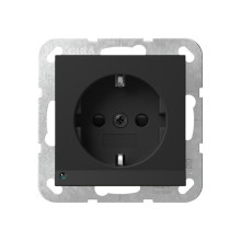Gira 4170005 SCHUKO-Steckdose LED-Leuchte + SP System 55 Schwarz m