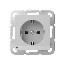 Gira 4170015 SCHUKO-Steckdose LED-Leuchte + SP System 55 Grau m