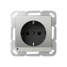Gira 4170600 SCHUKO-Steckdose LED-Leuchte + SP System 55 Edelstahl(lack.)