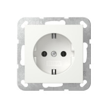 Gira 418003 SCHUKO-Steckdose Schraubklemmen System 55 Reinweiß