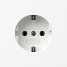 Gira 418070 SCHUKO-Steckdose Schraubklemmen Flächenschalter Reinweiß