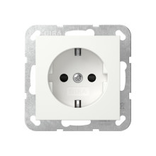 Gira 418327 SCHUKO-Steckdose SP Schraubklemmen System 55 Reinweiß m