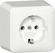 Gira 444013 SCHUKO-Steckdose + Montageplatte AP Reinweiß