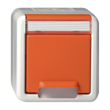 Gira 4440309 SCHUKO-Steckdose KD + Beschriftungsfeld WG AP Orange