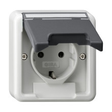 Gira 445035 SCHUKO-Steckdose KD Gehäuseoberteil WG AP Grau