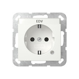 Gira 445203 SCHUKO-Steckdose Kontroll + Beschriftungsfeld System 55 Reinweiß
