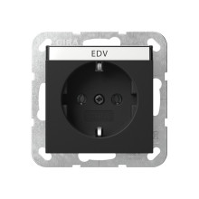 Gira 4457005 SCHUKO-Steckdose Beschriftungsfeld System 55 Schwarz m