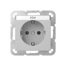 Gira 4457015 SCHUKO-Steckdose Beschriftungsfeld System 55 Grau m