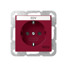Gira 4457108 SCHUKO-Steckdose Beschriftungsfeld WSV System 55 Rot