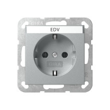 Gira 445726 SCHUKO-Steckdose Beschriftungsfeld System 55 F Alu