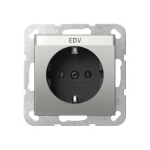 Gira 4457600 SCHUKO-Steckdose Beschriftungsfeld System 55 Edelstahl(lack.)