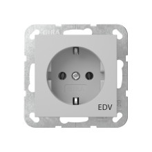 Gira 4458015 SCHUKO-Steckdose Aufdruck EDV System 55 Grau m