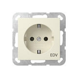 Gira 445801 SCHUKO-Steckdose Aufdruck EDV System 55 Cremeweiß