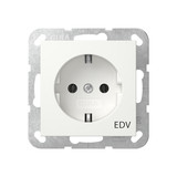 Gira 445803 SCHUKO-Steckdose Aufdruck EDV System 55 Reinweiß