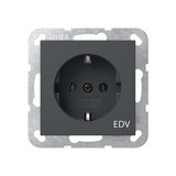 Gira 445828 SCHUKO-Steckdose Aufdruck EDV System 55 Anthrazit
