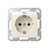 Gira 446201 SCHUKO-Steckdose Beschriftungsfeld + SP System 55 Cremeweiß