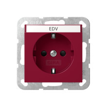 Gira 4462108 SCHUKO-Steckdose Beschriftungsfeld + SP System 55 Rot