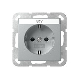 Gira 446226 SCHUKO-Steckdose Beschriftungsfeld + SP System 55 F Alu