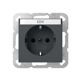 Gira 446228 SCHUKO-Steckdose Beschriftungsfeld + SP System 55 Anthrazit