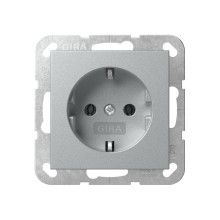 Gira 446626 SCHUKO-Steckdose ohne Befestigungskrallen System 55 F Alu