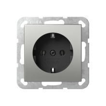 Gira 4466600 SCHUKO-Steckdose ohne Befestigungskrallen System 55 Edelstahl