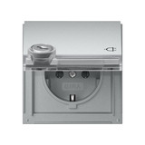 Gira 446765 SCHUKO-Steckdose KD Schloss sortiert + Beschriftungsfeld Gira TX_44 F Alu