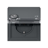 Gira 446767 SCHUKO-Steckdose KD Schloss sortiert + Beschriftungsfeld Gira TX_44 Anthrazit