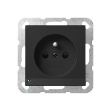Gira 4489005 Steckdose Erdstift LED-Leuchte + SP System 55 Schwarz m