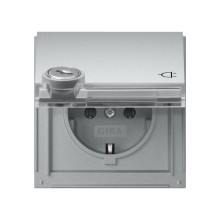 Gira 456965 SCHUKO-Steckdose KD Schloss gleich + Beschriftungsfeld Gira TX_44 F Alu