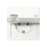 Gira 456966 SCHUKO-Steckdose KD Schloss gleich + Beschriftungsfeld Gira TX_44 Reinweiß