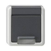 Gira 494230 Gehäuse-OT SCHUKO-Steckdose KD + SP WG AP Grau