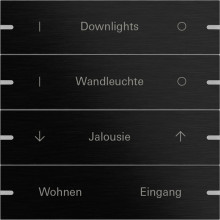 Gira 5034126 Wippenset 4-fach individuell Tastsensensor 4.95 Alum.Schwarz(elox.)