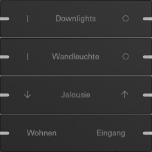 Gira 5034905 Wippenset 4-fach individuell Tastsensensor 4.95 Alum.Schwarz m(lack.)