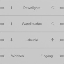 Gira 5034915 Wippenset 4-fach individuell Tastsensensor 4.95 Alum.Grau m(lack.)